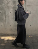 Anka cable two-way knit zip-up cardigan