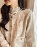 [Two-piece set] Sweety Wool Knit Cardigan Mini Skirt Set