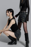 Belt Retro Patch Shorts