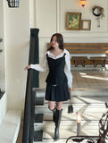 Cherno Open Collar Strap Shirt Blouse