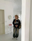 Penbo Heart Washing Wide Denim Pants