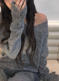 Baran Wool Loose Fit Long Sleeve Button Knit