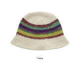 RAINBOW KNITTING BUCKET HAT