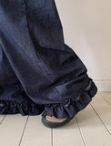 Kekun Frill Denim Wide Pants