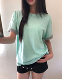 [Unisex] Robon Color Matching Roll-up Short Sleeve T-shirt