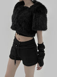 Fox short sleeve fur jacket