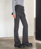 Pinshu Culotte Flared String Bootcut Skirt Pants