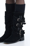 Wedit Buckle Middle Boots