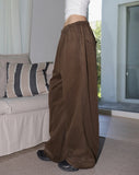 Thermal back pocket point wide cotton pants