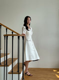 Nello Tweed Color Matching Short Sleeve One Piece
