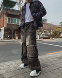 Roku Pintuck Cargo Denim Pants