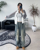 Lind Big Cargo Banding Denim Pants