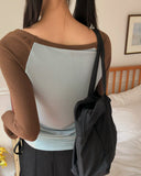 Vinny Basic Color Matching Raglan Long Sleeve T-Shirt