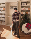 Sloped Wool One-Tuck Wide Slacks