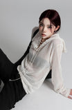 Hooded Eyelet Knitwear
