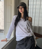 [U-BASIC] Autumn Daily Boat Neck Loose Long Sleeve