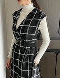 Neti Check Vest Tweed One Piece