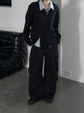 Pin Cotton Wide Cargo Pants