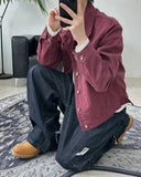 Ruped cropped washed jacket