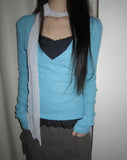 Lasom V-neck Slim Long Sleeve T-shirt