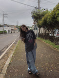 Poin Track Reverse Balloon Denim Pants