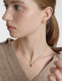 Champagne Full Moon Silver Mary Bowl Necklace