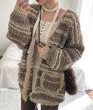 Here Bohemian fringe Tweed Cardigan