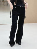 High Waist Black Bootcut Pants