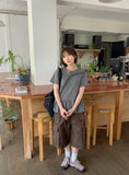 Elg Summer Frill Stripe Short Sleeve Tee