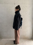 Rimlo Belt Double Button High Neck Coat