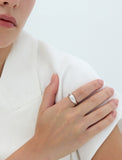 Champagne Moon NEW Silver (W) Chunky Ring L