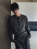 Esta Crop Waffle Henley Neck T-Shirt