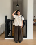 Folding Embroidery Punching Ribbon Nashi Blouse