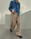 f/w depth one tuck wide slacks