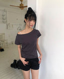 Libya Boat Neck Short Sleeve T-shirt