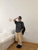 [unisex] Peribi Round Wave Short Sleeve Knit