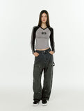 W Track Line V-Neck Long Sleeve