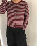 Schumank Stripe Round Knit Cardigan
