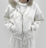 Wintz Patch Brushed Fur Hood Zip Up