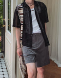 Pla Embroidery Punching Short Sleeve Shirt