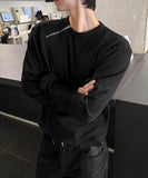 Kuntel Waffle Shoulder Zip-Up T-Shirt