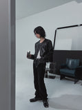 Lidore Metal Button Leather Jacket