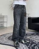 Henon Dart Cat Brush Denim Pants