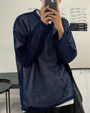 Overfit V-neck Net Knit