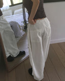 [Cool/Non-Fade] Senba String Wide Denim Cargo Pants