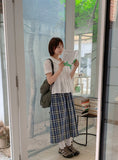 Keycon Round Shirring Short Sleeve Blouse