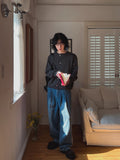 Fleet two tuck wide denim pants