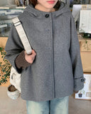 Zentiki Hood Quilted Short Coat Jacket