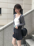 Lumpy Rib Round Slim Fit Long Sleeve Cardigan