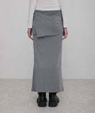 Layered Draped Jersey Maxi Skirt